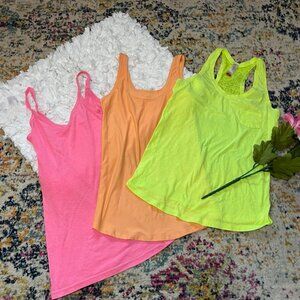 Women's Neon Colored Tank Top Bundle (pink & orange)